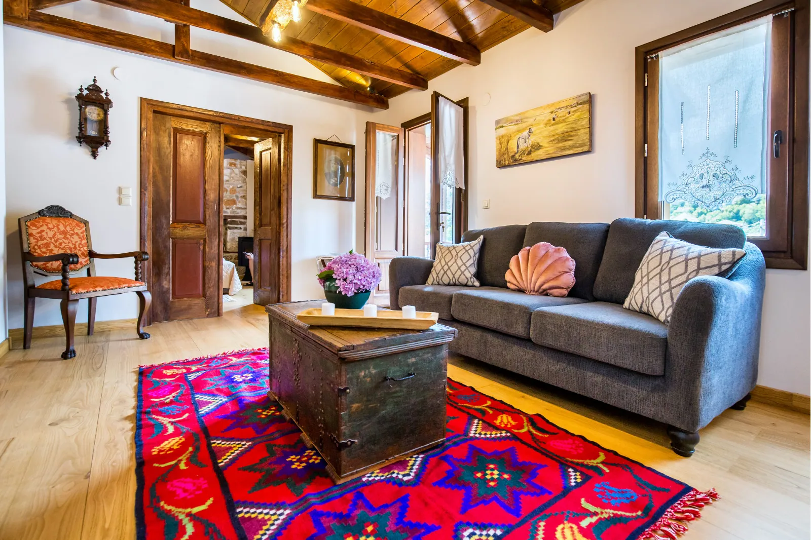 Salon and living space 5 at Maroyda Stonehouse in Panagia, Thassos