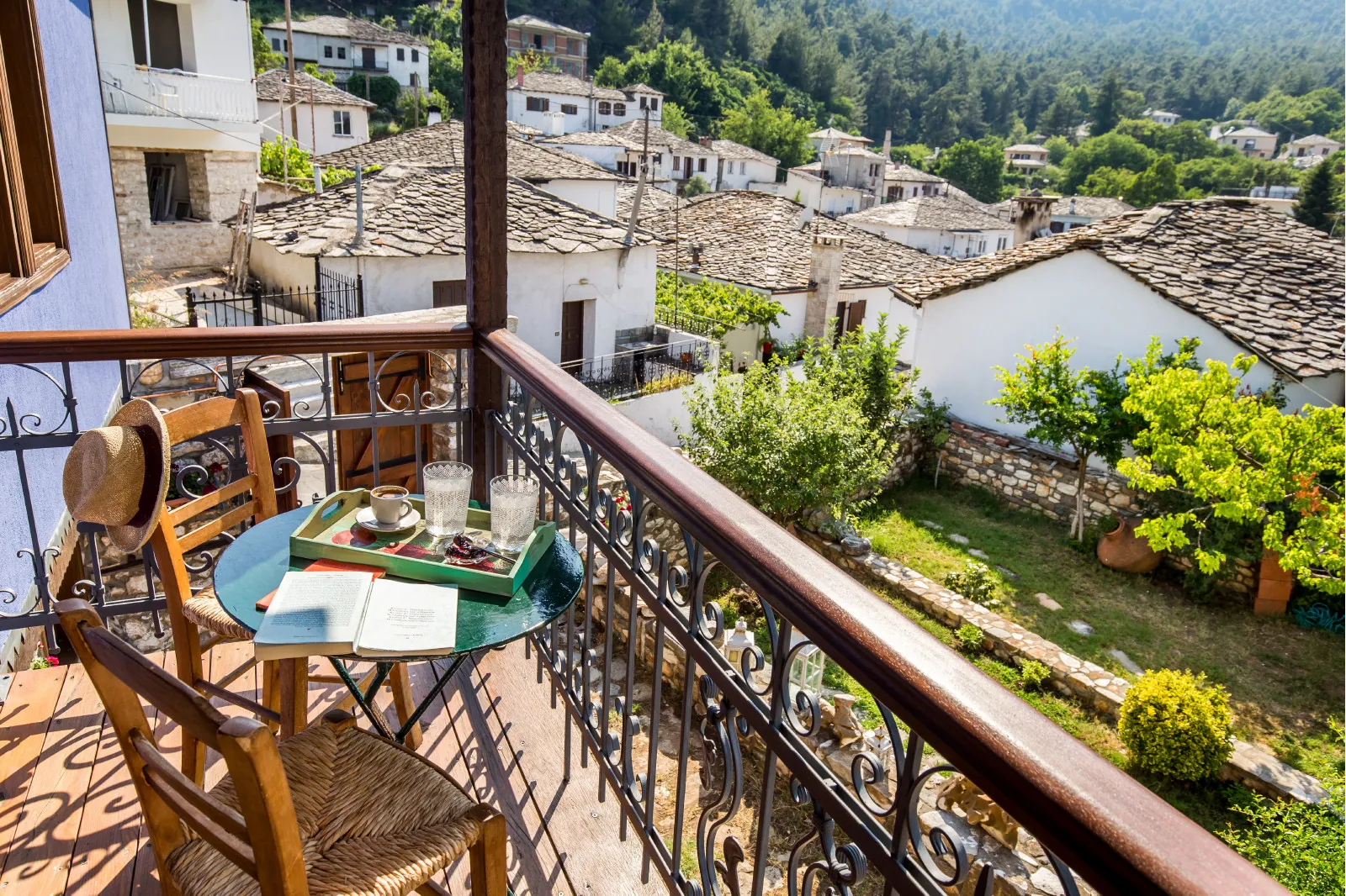 Exterior, courtyard, and village view 31 at Maroyda Stonehouse in Panagia, Thassos
