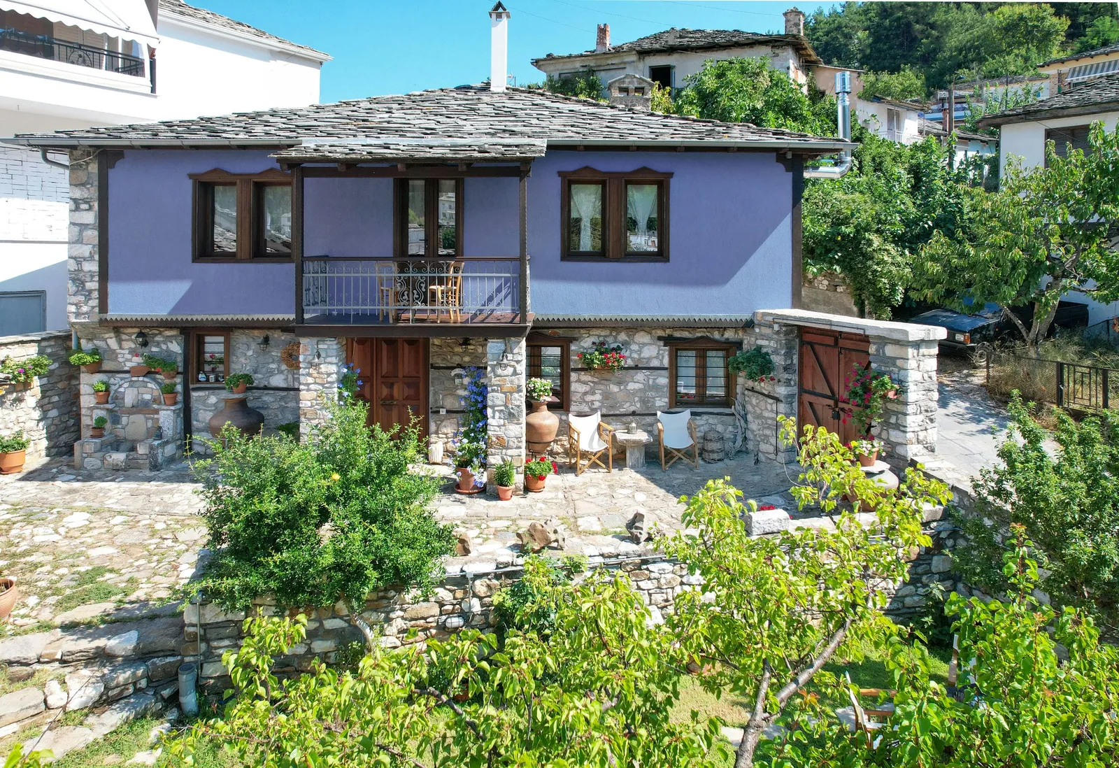 Exterior, courtyard, and village view 25 at Maroyda Stonehouse in Panagia, Thassos
