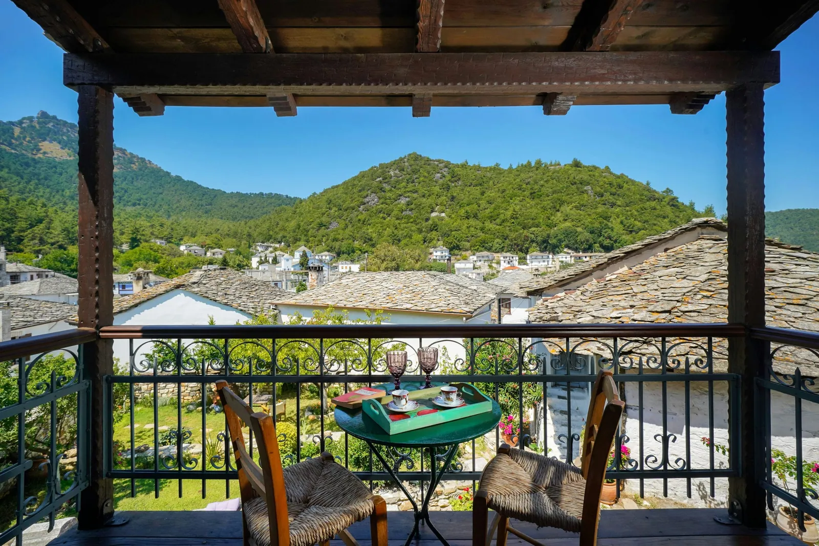 Exterior, courtyard, and village view 12 at Maroyda Stonehouse in Panagia, Thassos