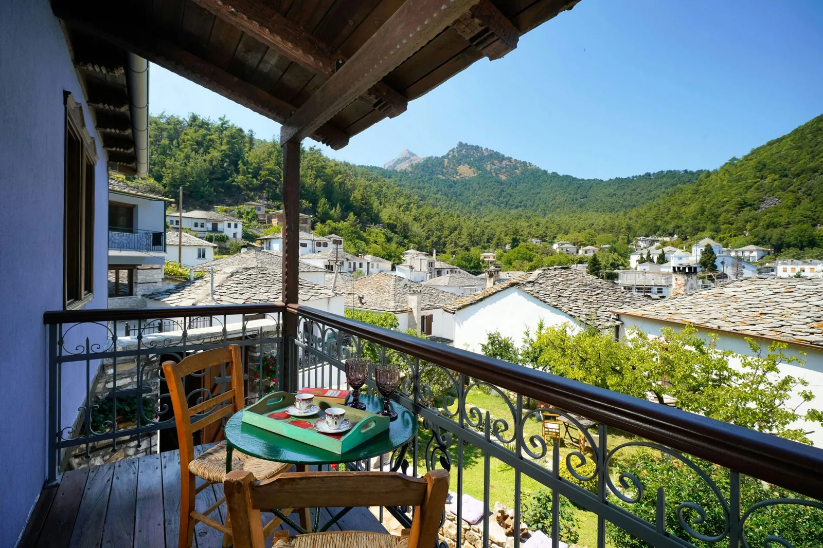 Exterior, courtyard, and village view 10 at Maroyda Stonehouse in Panagia, Thassos