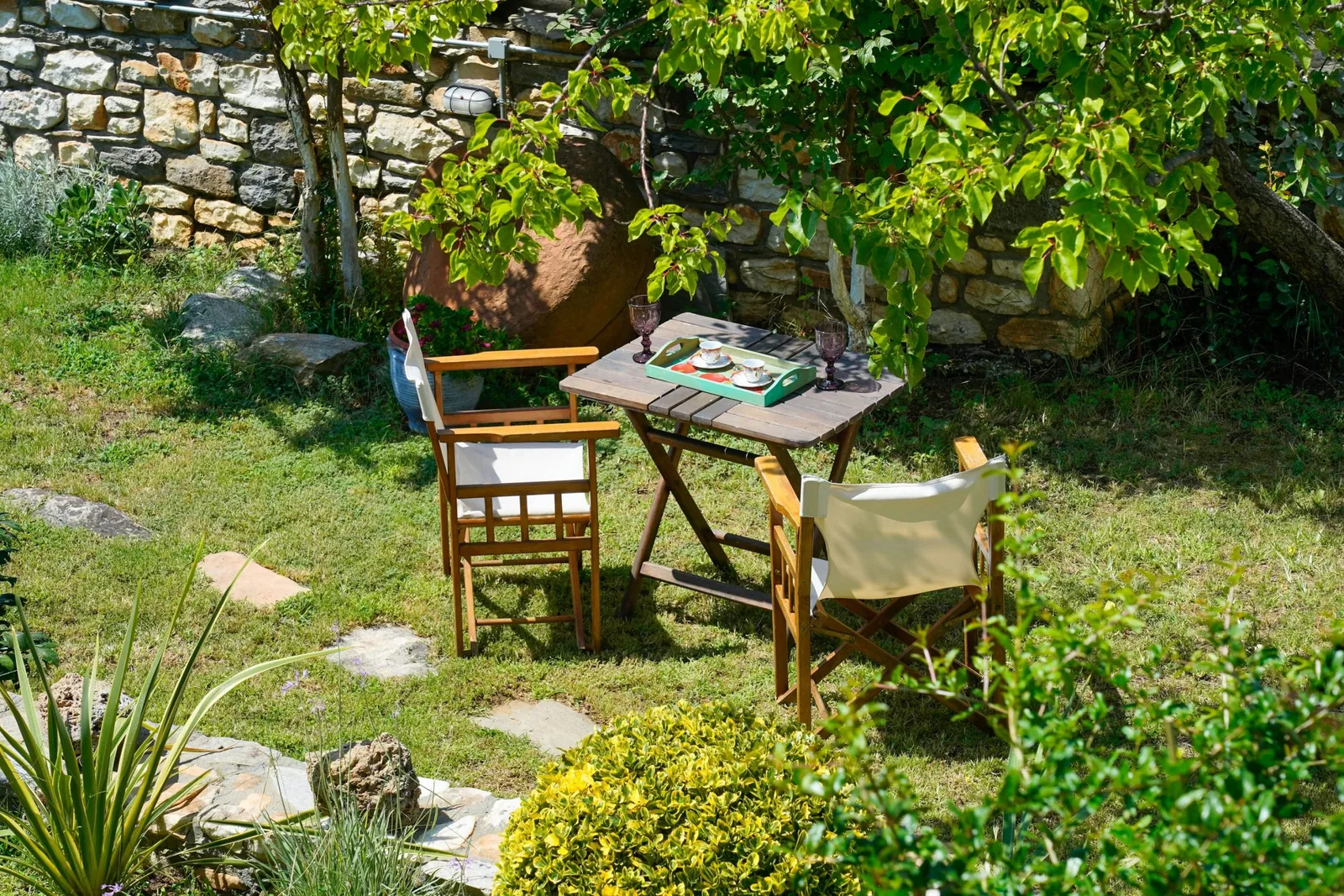 Exterior, courtyard, and village view 9 at Maroyda Stonehouse in Panagia, Thassos
