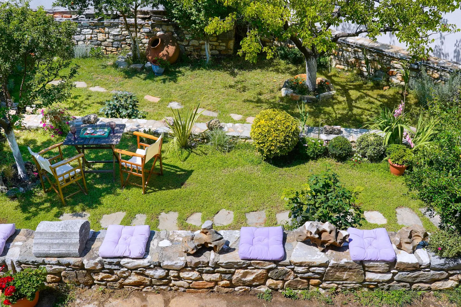 Exterior, courtyard, and village view 18 at Maroyda Stonehouse in Panagia, Thassos