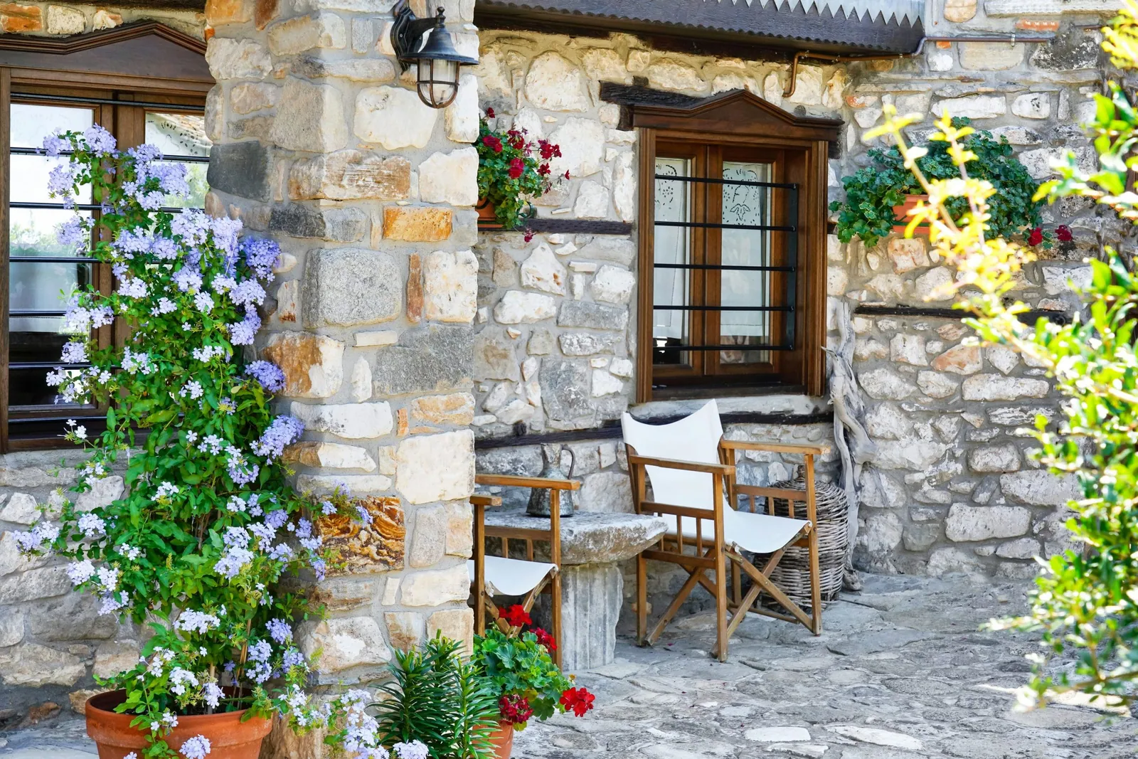 Exterior, courtyard, and village view 32 at Maroyda Stonehouse in Panagia, Thassos