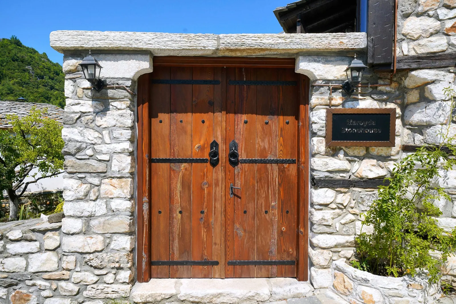 Exterior, courtyard, and village view 15 at Maroyda Stonehouse in Panagia, Thassos
