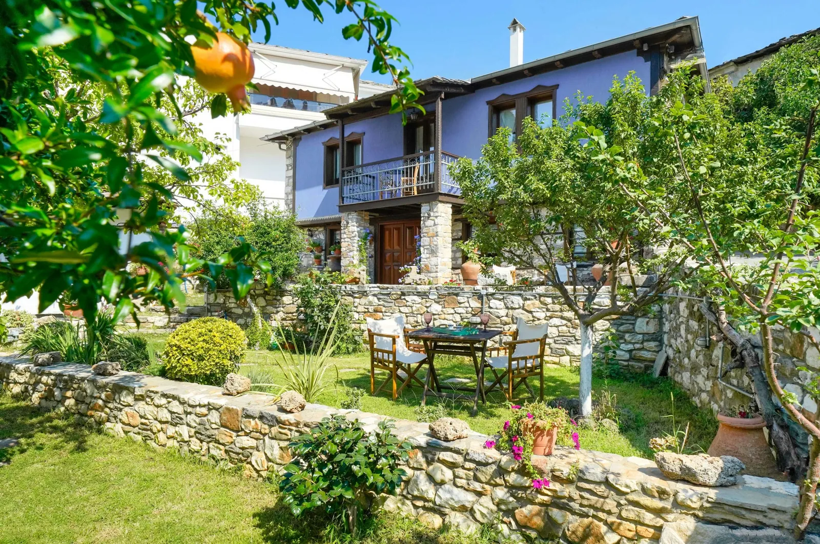 Exterior, courtyard, and village view 16 at Maroyda Stonehouse in Panagia, Thassos