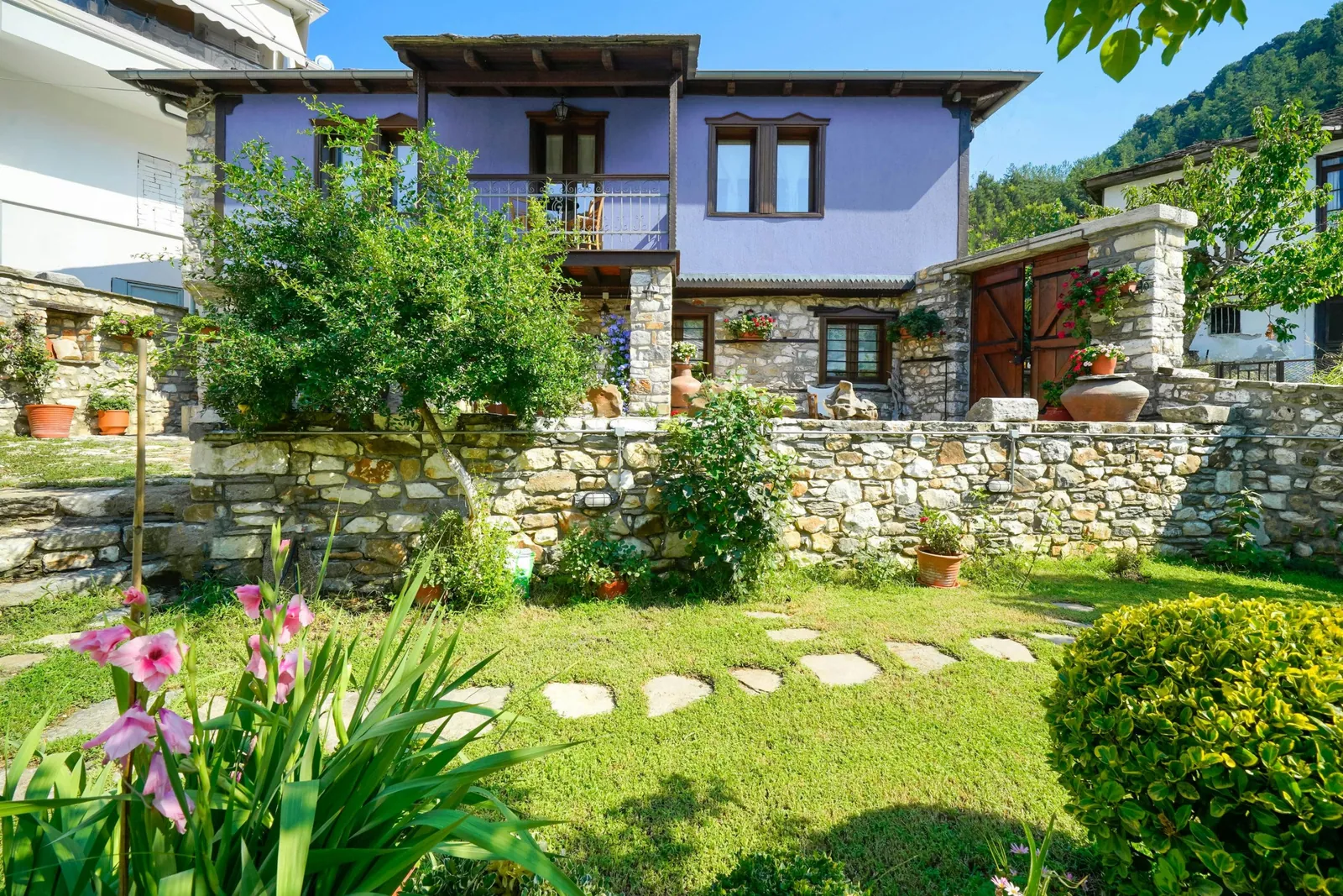 Exterior, courtyard, and village view 35 at Maroyda Stonehouse in Panagia, Thassos