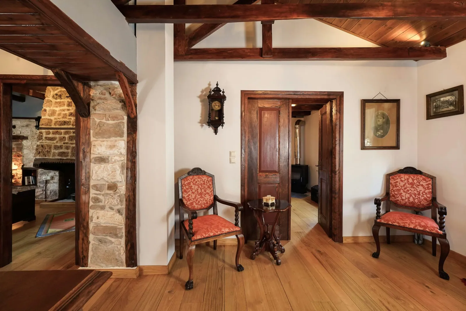 Salon and living space 1 at Maroyda Stonehouse in Panagia, Thassos