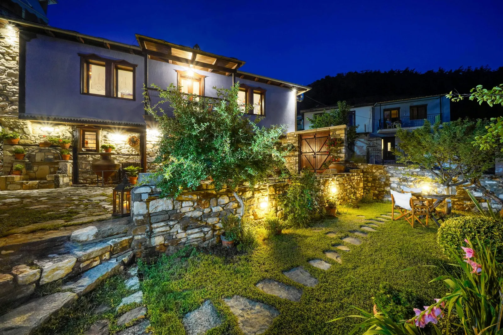 Exterior, courtyard, and village view 14 at Maroyda Stonehouse in Panagia, Thassos