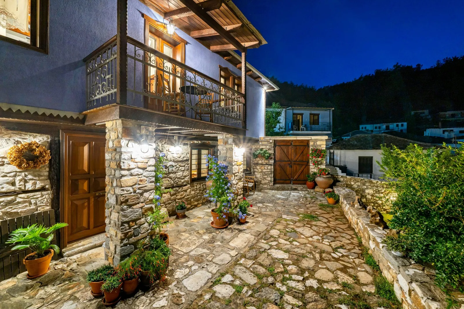 Exterior, courtyard, and village view 27 at Maroyda Stonehouse in Panagia, Thassos