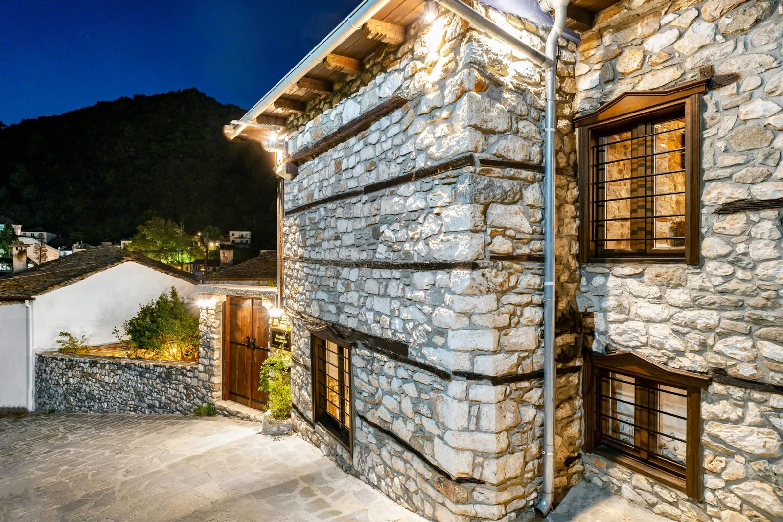 Exterior, courtyard, and village view 22 at Maroyda Stonehouse in Panagia, Thassos